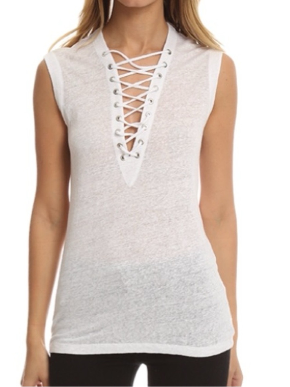 IRO Tissa White Linen‎ Sleeveless Tank urban street lightweight alternative